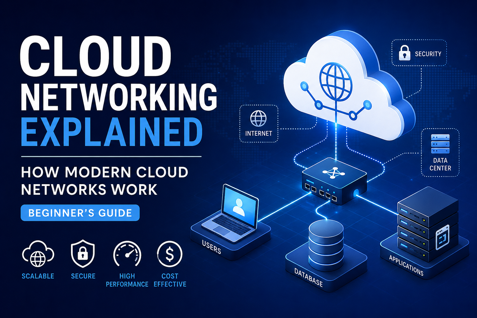 Cloud networking explained in 3D style